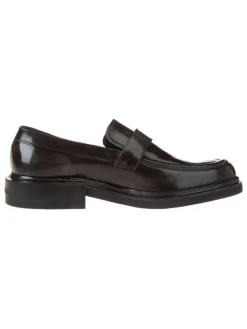 Calvin Klein Leder-Loafer in Schwarz Clearance