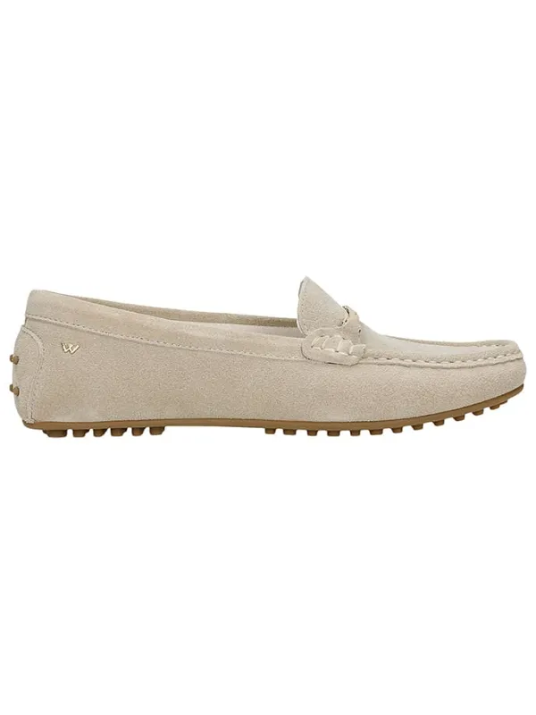 Wojas Leder-Mokassins in Beige>Damen Halbschuhe