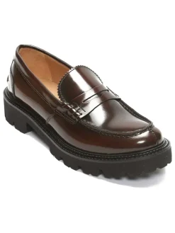 British Passport Leder-Mokassins in Braun>Damen Halbschuhe