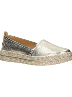 Wojas Leder-Mokassins in Gold>Damen Halbschuhe
