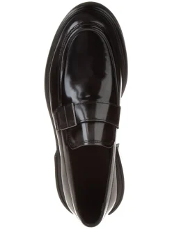 Calvin Klein Leder-Mokassins in Schwarz Outlet