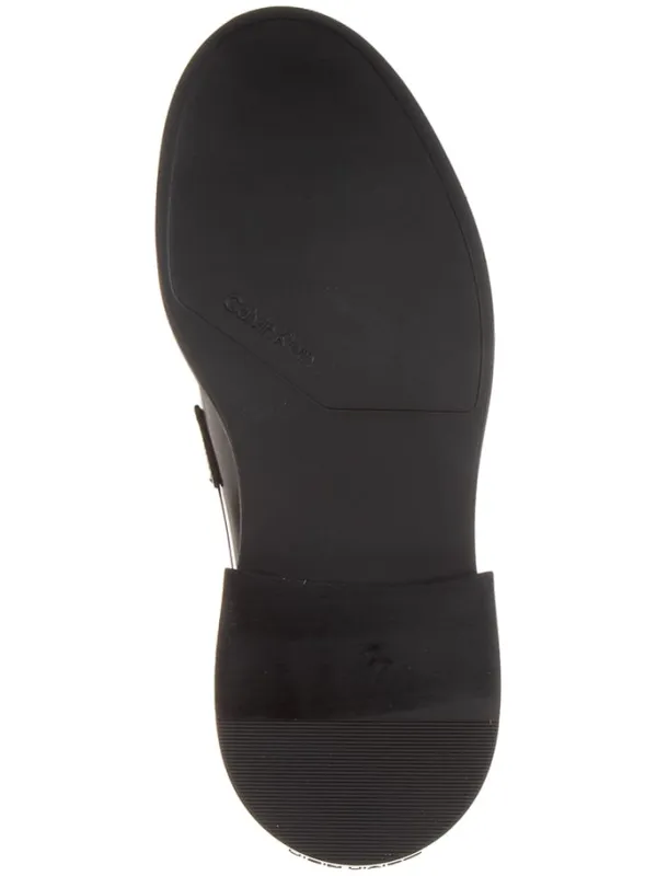 Calvin Klein Leder-Mokassins in Schwarz Outlet