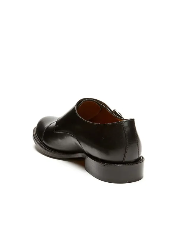 British Passport Leder-Monkstraps in Schwarz>Damen Halbschuhe
