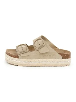 SABOKETS Leder-Pantoletten in Beige>Damen Clogs & Pantoletten