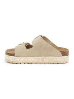 SABOKETS Leder-Pantoletten in Beige>Damen Clogs & Pantoletten
