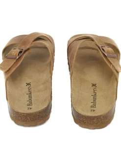 BABUNKERS Family Leder-Pantoletten in Braun Hot