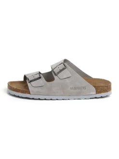 BABUNKERS Family Leder-Pantoletten in Grau>Herren Hausschuhe|Sandalen & Pantoletten