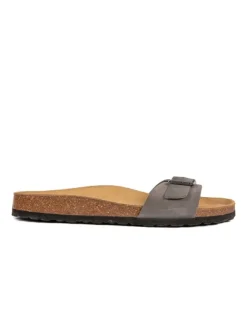 BABUNKERS Family Leder-Pantoletten in Grau Outlet