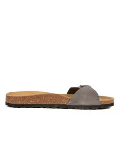 BABUNKERS Family Leder-Pantoletten in Grau Outlet