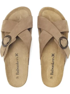 BABUNKERS Family Leder-Pantoletten in Hellbraun><noscript><img width=