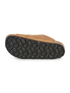 SABOKETS Leder-Pantoletten in Hellbraun Discount