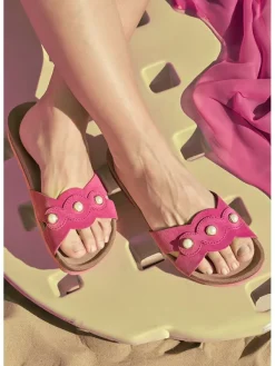 BABUNKERS Family Leder-Pantoletten in Pink>Damen Clogs & Pantoletten