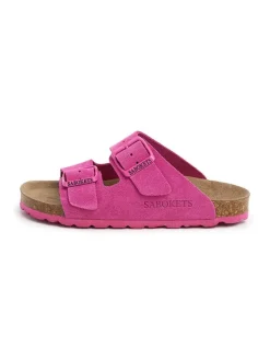 SABOKETS Leder-Pantoletten in Pink>Kinder Clogs & Pantoletten·Pantoletten