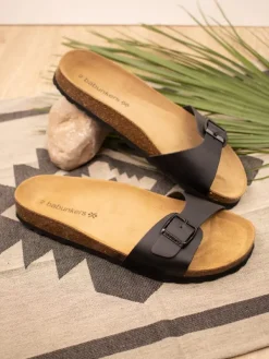 BABUNKERS Family Leder-Pantoletten in Schwarz Sale