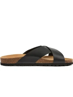billowy Leder-Pantoletten in Schwarz Outlet