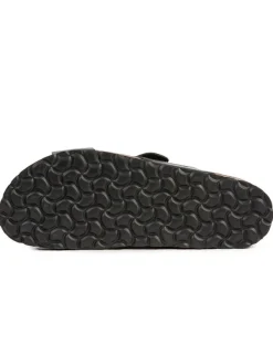 billowy Leder-Pantoletten in Schwarz Outlet