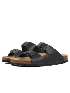 BABUNKERS Family Leder-Pantoletten in Schwarz Hot