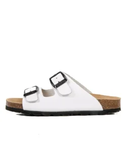 BABUNKERS Family Leder-Pantoletten in Weiß>Kinder Clogs & Pantoletten·Pantoletten