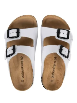 BABUNKERS Family Leder-Pantoletten in Weiß><noscript><img width=