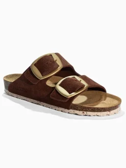 BACKSUN Leder-Pantoletten "Londrina" in Hellbraun New
