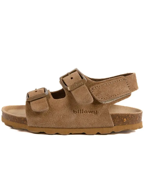 billowy Leder-Sandalen in Hellbraun Online