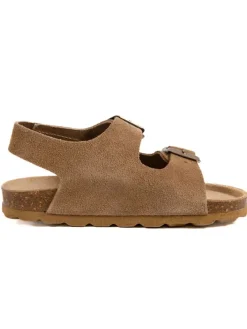 billowy Leder-Sandalen in Hellbraun Online