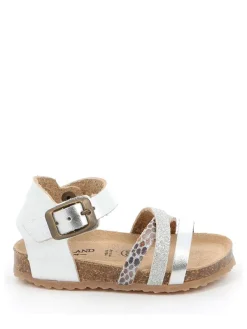 Grünland Leder-Sandalen in Silber> Sandalen