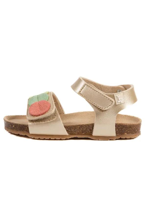 billowy Leder-Sandalen "Rosso" in Gold>Kinder Sandalen·Sandalen