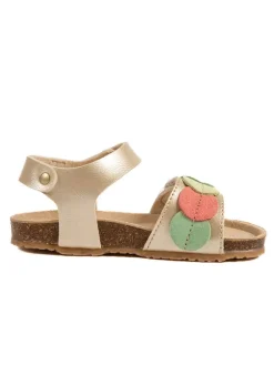billowy Leder-Sandalen "Rosso" in Gold>Kinder Sandalen·Sandalen