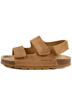billowy Leder-Sandalen "Rosso" in Hellbraun New
