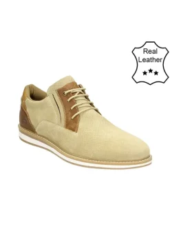 Bullboxer Leder-Schnürschuhe in Beige/ Cognac>Herren Schnürschuhe