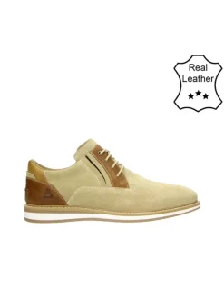 Bullboxer Leder-Schnürschuhe in Beige/ Cognac>Herren Schnürschuhe