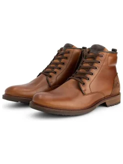 TRAVELIN' Leder-Schnürschuhe in Hellbraun