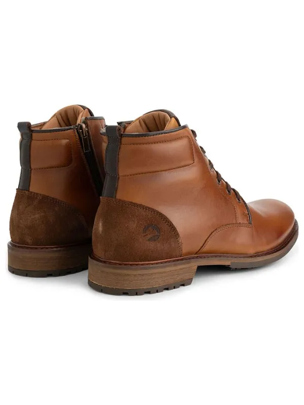 TRAVELIN' Leder-Schnürschuhe in Hellbraun