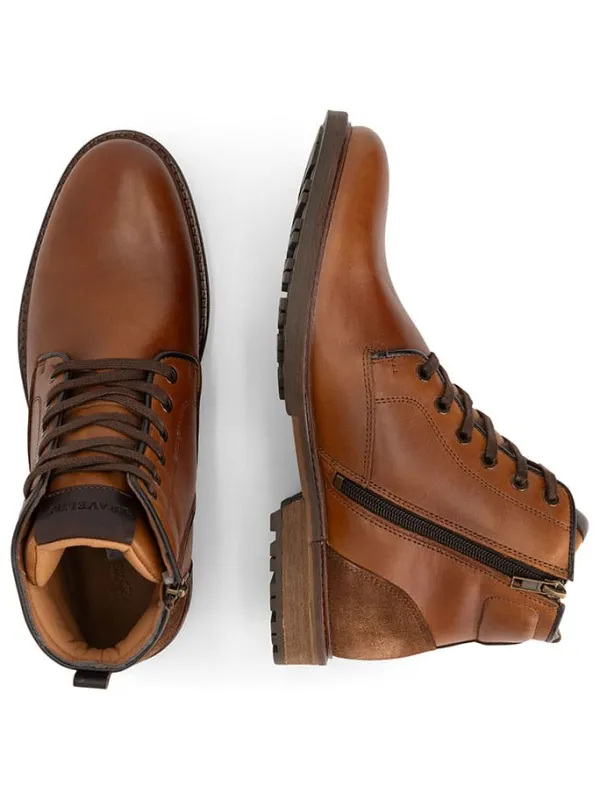 TRAVELIN' Leder-Schnürschuhe in Hellbraun