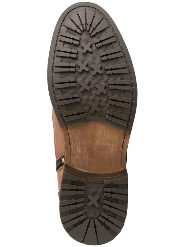 TRAVELIN' Leder-Schnürschuhe in Hellbraun