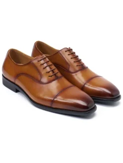 British Passport Leder-Schnürschuhe in Hellbraun Best