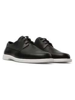 Camper Leder-Schnürschuhe in Schwarz Discount
