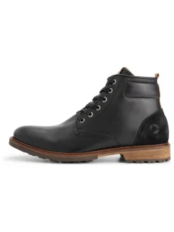 TRAVELIN' Leder-Schnürschuhe in Schwarz