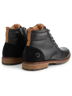 TRAVELIN' Leder-Schnürschuhe in Schwarz