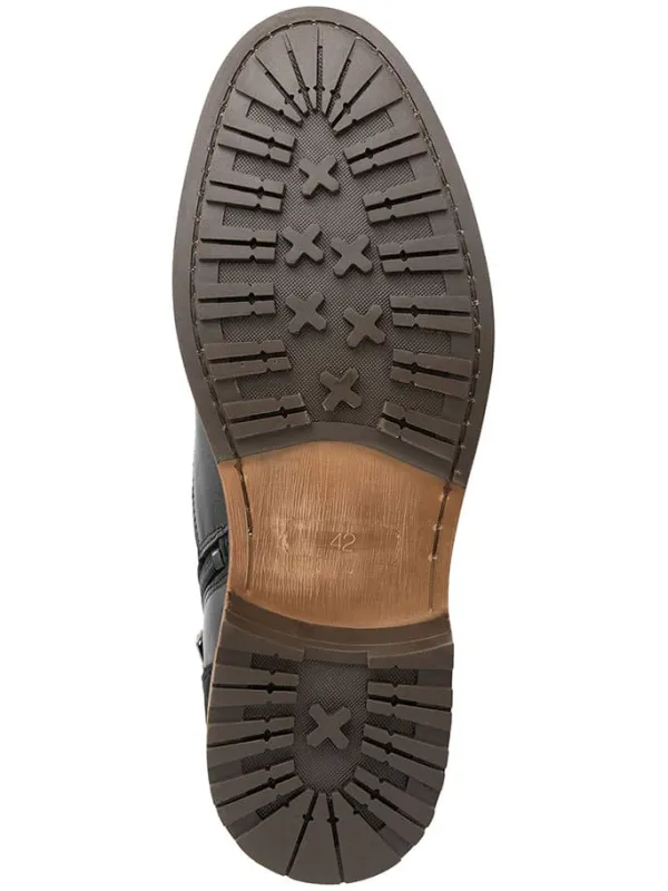 TRAVELIN' Leder-Schnürschuhe in Schwarz