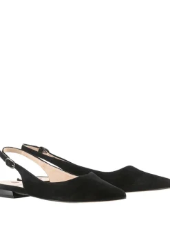 Högl Leder-Slingballerinas in Schwarz New