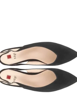 Högl Leder-Slingballerinas in Schwarz New
