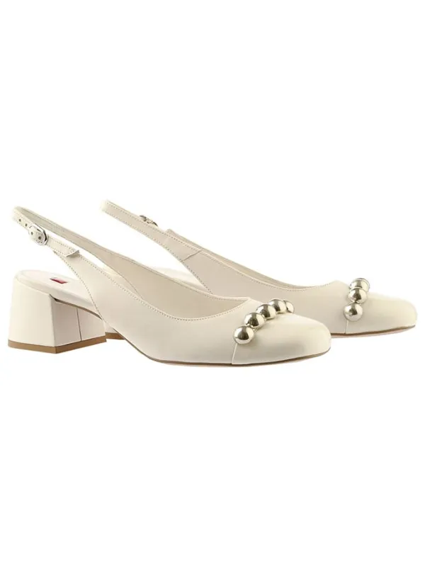 Högl Leder-Slingpumps "Ashley" in Creme>Damen Pumps