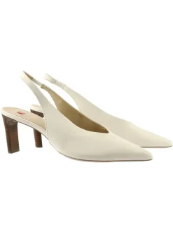 Högl Leder-Slingpumps in Creme>Damen Pumps