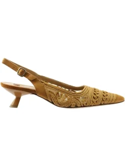 Högl Leder-Slingpumps in Hellbraun Sale
