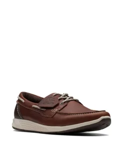 Clarks Leder-Slipper "ATL Sail Go" in Braun>Herren Halbschuhe