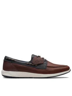 Clarks Leder-Slipper "ATL Sail Go" in Braun>Herren Halbschuhe