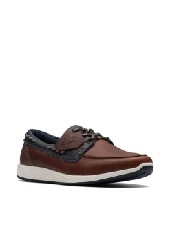 Clarks Leder-Slipper "ATL Sail Go" in Braun>Herren Halbschuhe