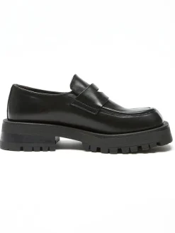 British Passport Leder-Slipper in Schwarz Clearance